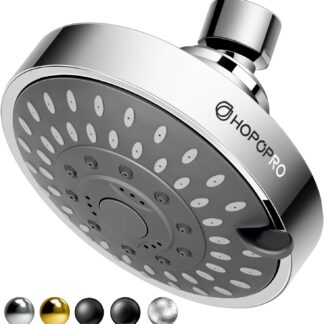 HOPOPRO 5-Mode High Pressure Shower Head - Consumer Reports, The Washington Post, NBC News, TODAY TV Show Recommended - High Flow Fixed Showerheads Bathroom Rain Showerhead (4 Inch Chrome)